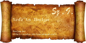 Szüts Ibolya névjegykártya